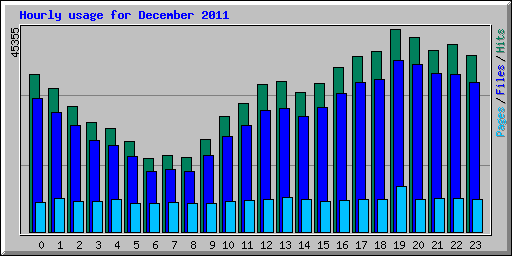 Hourly usage for December 2011