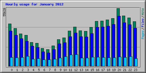 Hourly usage for January 2012